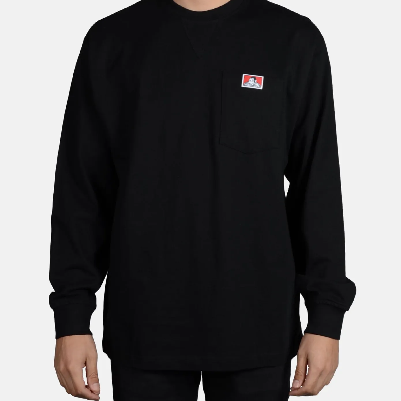 Heavy Duty Long Sleeve Pocket T-Shirt - Black