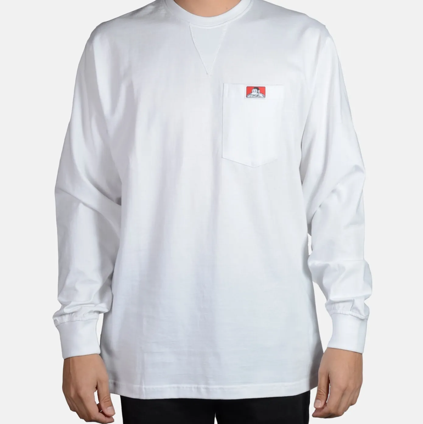 Heavy Duty Long Sleeve Pocket T-Shirt - White
