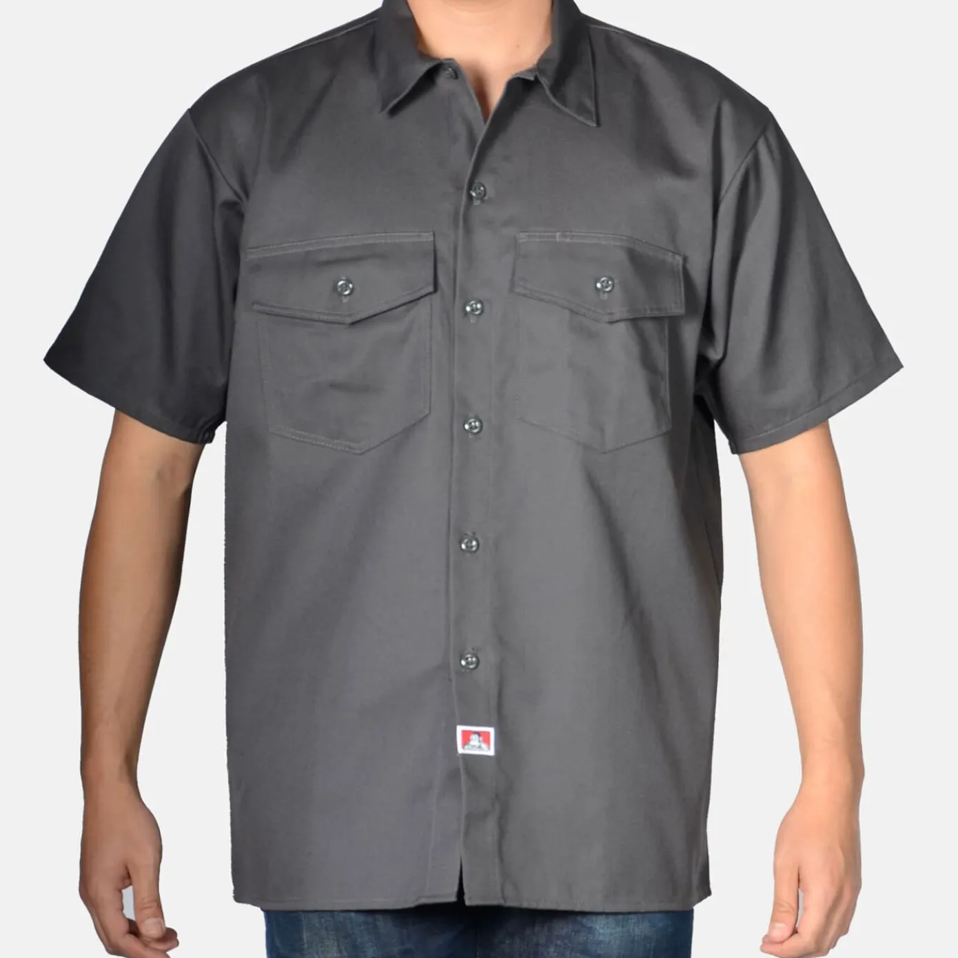 Short Sleeve Button-Up Shirt - Charcoal