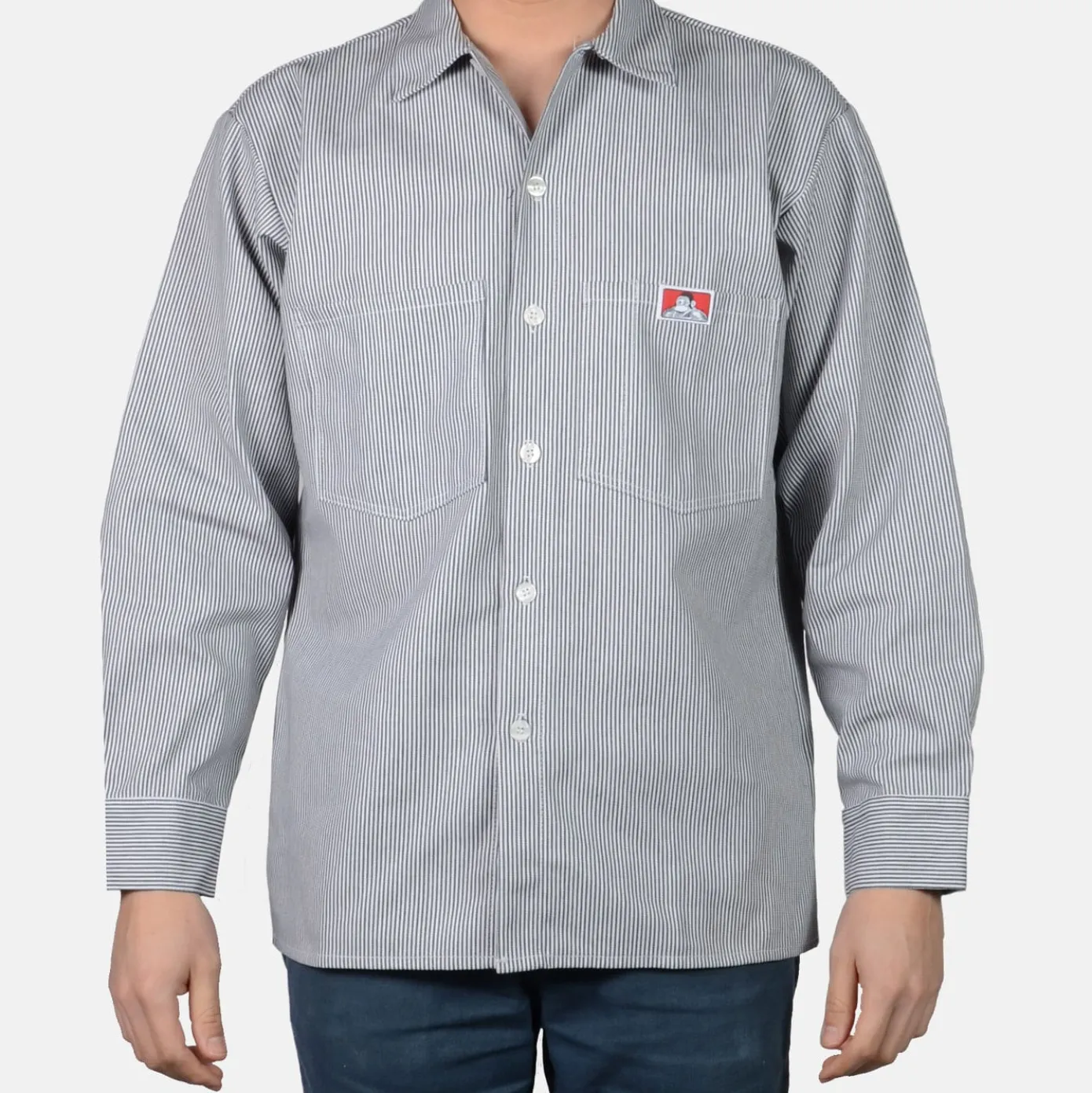 Long Sleeve Striped Button-Up Shirt - Hickory
